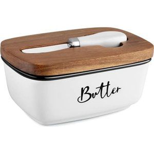 Butter Dish with Lid and Knife for Countertop,Airtight Butter Keeper for Counter